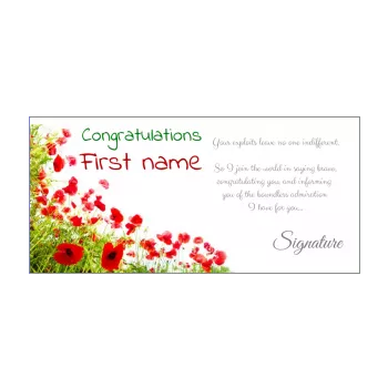 card congratulations flower green red 