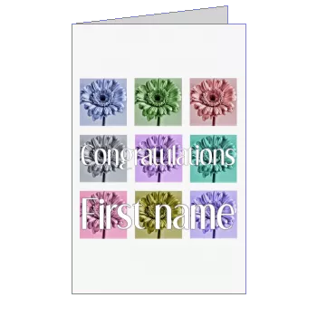 Card Congratulations Flower Grey template
