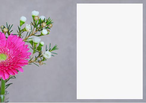 Verso Card Thanks Flower Grey Mauve template