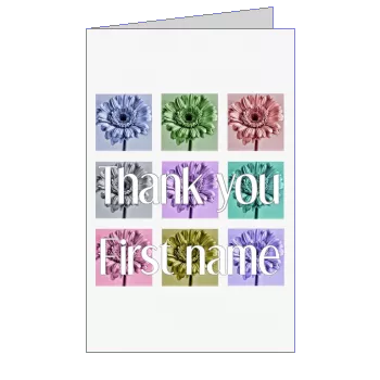Card Thanks Flower Grey Mauve template