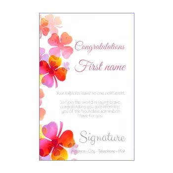 card congratulations flower mauve rose 
