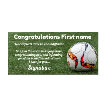card congratulations soccer balloon green 