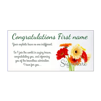 card congratulations flower orange red yellow 
