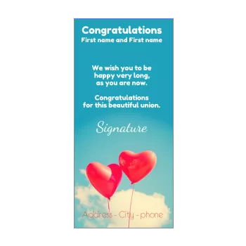 wedding card congratulations heart blue red sky 