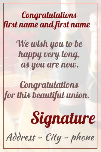 Wedding Card Congratulations Champagne Rose virtual free