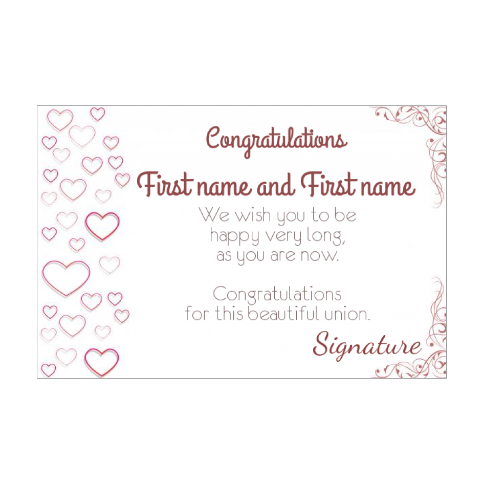 Wedding Card Congratulations Heart Elegant free template (card 2129)