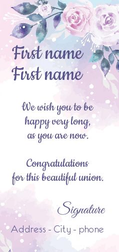 Wedding Card Congratulations Drawing Flower free template