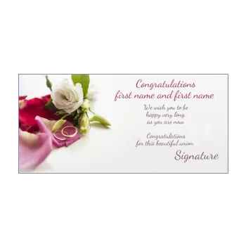 wedding card congratulations ring flower mauve 