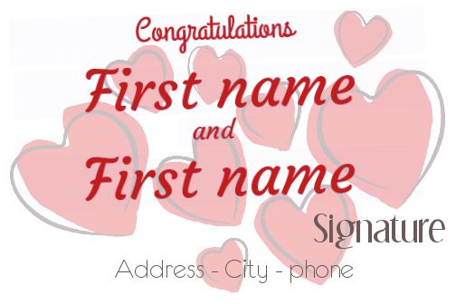 Wedding Card Congratulations Heart Red virtual free