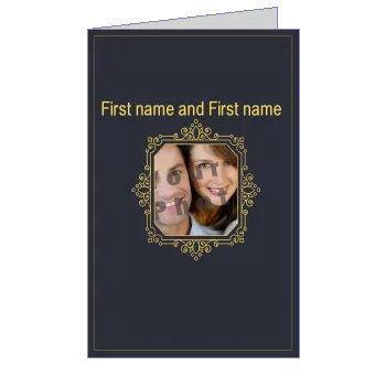 Wedding Card Congratulations Elegant Grey with photo template
