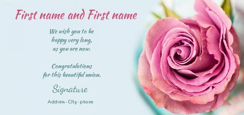 Wedding Card Congratulations Blue Flower free template
