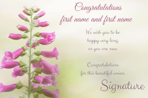 Wedding Card Congratulations Flower Mauve free template