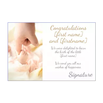 card congratulations birth baby brown hand parents 