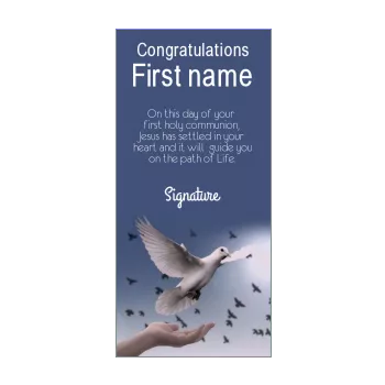 card congratulations communion bird blue 