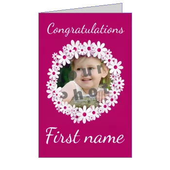 Card Congratulations Flower Mauve with photo template
