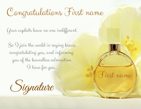 Card Congratulations Perfume Flower Women template