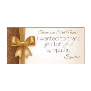 card thanks golden brown ribbon thank you 