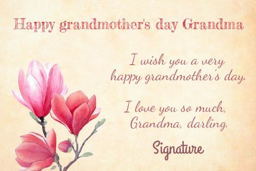 Card Grandmother Party Flower Red free template