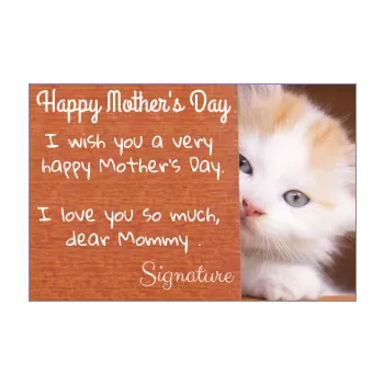 card mom party cat brown white 