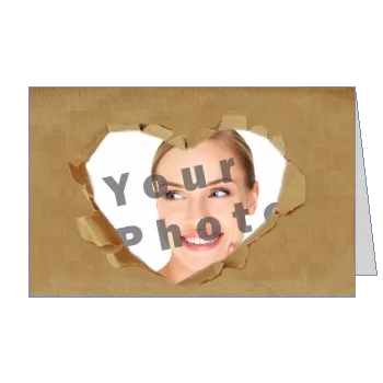 Card Cardboard Mom Party Heart with photo virtual