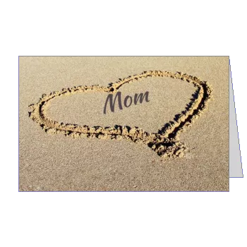 Card Mom Party Heart Beach template