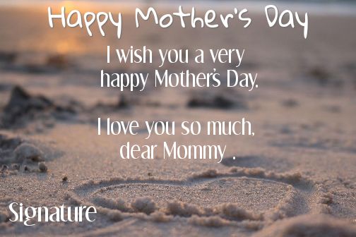 Card Mom Party Heart Beach free template