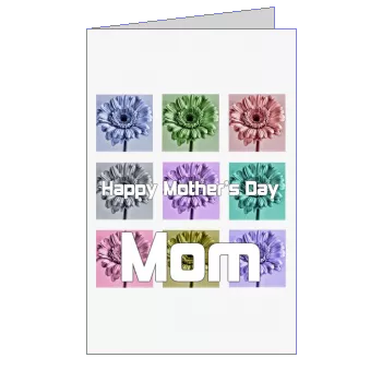 Card Mom Party Flower template