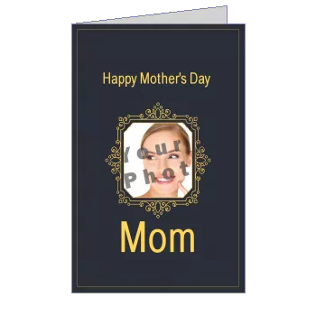 Card Mom Party Elegant Grey with photo template