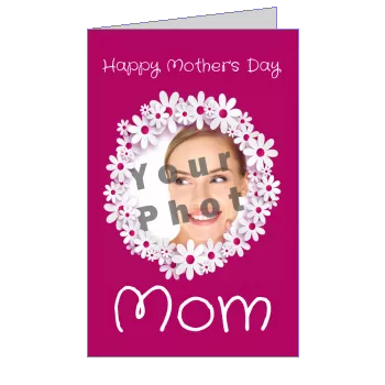Card Mom Party Flower Mauve with photo virtual