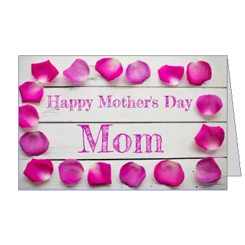 Card Mom Party Flower Grey template