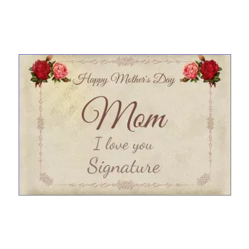 card mom party brown flower rose vintage 