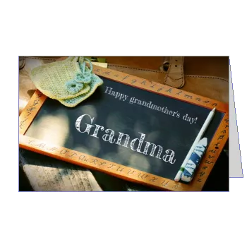 Card Grandmother Party Black Slate template