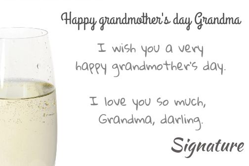 Card Grandmother Champagne Party Elegant free template