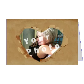 Card Grandmother Party Heart Brown with photo template