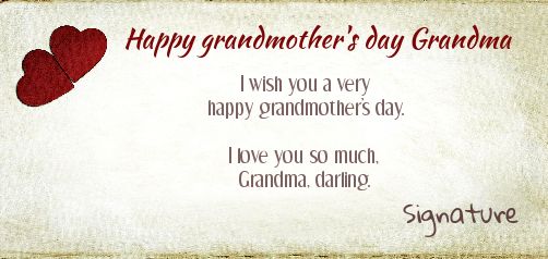 Card Grandmother Party Heart Red free template