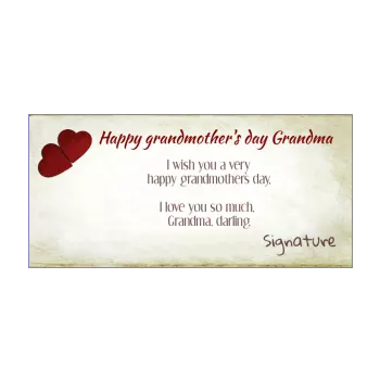 card grandmother party heart red yellow 