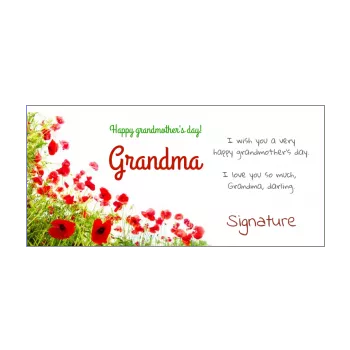 card grandmother party flower green red 