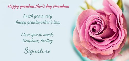 Card Grandmother Party Blue Flower free template