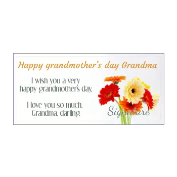 card grandmother party flower orange yellow 