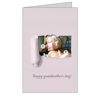 Card Grandmother Party Mauve with photo template