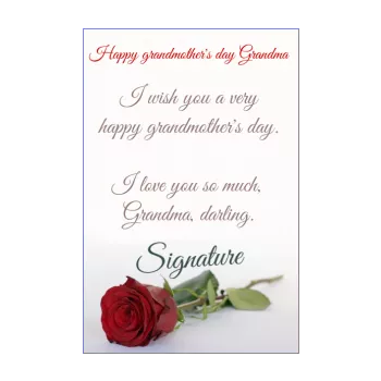 card grandmother party flower red rose 