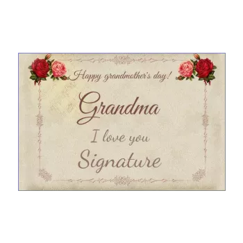 card grandmother party brown flower rose vintage 