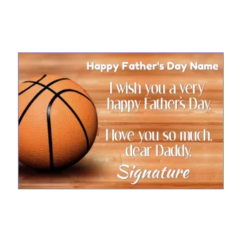 card dad party basket brown orange sport 