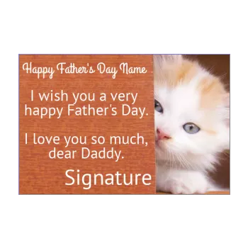 card dad party cat brown white 
