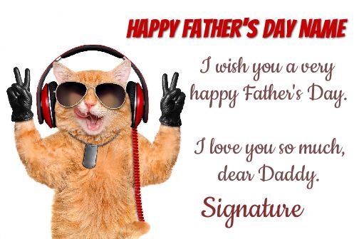 Funny Card Dad Party Cat free template