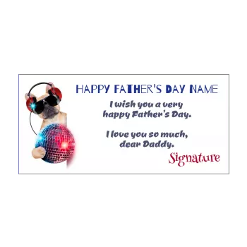funny card dad party dog blue music red 