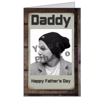 Card Dad Party Brown Cowboy with photo template