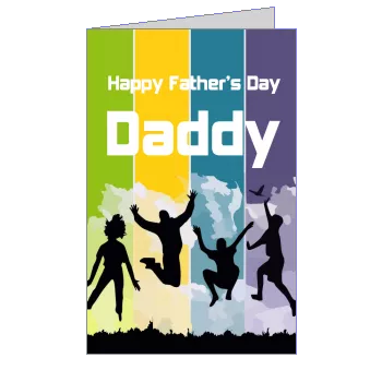 Card Dad Party Blue Kid with photo template