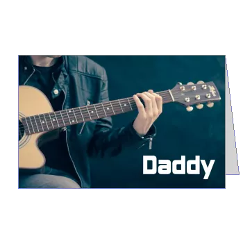 Card Dad Party Blue Music template