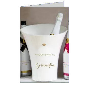 Card Grandfather Champagne Party White template
